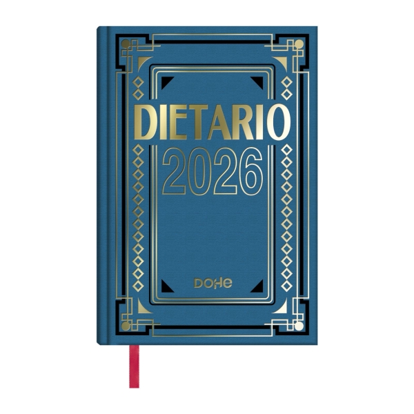 Dohe Dietario Anual Cuarto - Dia Pagina - Fabricado en Geltex con Carton Contracolado - Tamaño 15x21cm - Colores Surtidos Aleatorios