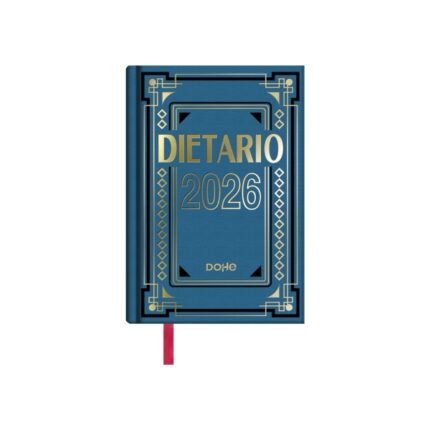 Dohe Dietario Anual Octavo - Dia Pagina - Fabricado en Geltex con Carton Contracolado - Tamaño 11.5x16.6cm - Colores Surtidos Aleatorios