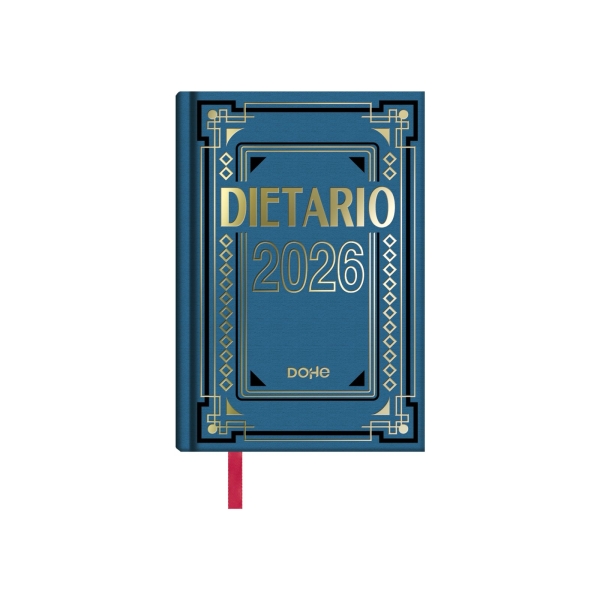 Dohe Dietario Anual Octavo - Dia Pagina - Fabricado en Geltex con Carton Contracolado - Tamaño 11.5x16.6cm - Colores Surtidos Aleatorios