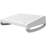 Fellowes Breyta™ Reposapies con Plataforma Ergonomica - Ajustable en 3 Posiciones - Plegable para Ahorrar Espacio - Opcion de Balanceo - Color Blanco
