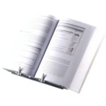 Fellowes Atril para Libros Ajustable con Clips - 9 Ajustes de Altura - Base Antideslizante y Plegable - Capacidad para 400 Hojas A4 - Color Plata