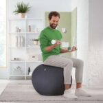 Leitz Ergo Active Balon de Asiento Antideslizante 65cm - Asa de Transporte Resistente - Carga Maxima de 150kg - Funda Lavable - Color Gris Oscuro - immagine 4