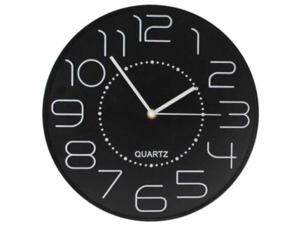 Bismark Reloj Oficina Numeros Blancos sin Cristal - Manecillas de Aluminio - Color Negro
