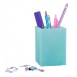 Apli Cubilete de Silicona Portalapices Glitter Collection - Tacto Suave - Resistente y Flexible - Facil de Limpiar - Versatil para Lapices y Cosmeticos - Color Turquesa Purpurina - immagine 3