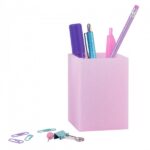 Apli Cubilete de Silicona Portalapices Glitter Collection - Tacto Suave - Resistente y Flexible - Facil de Limpiar - Versatil para Lapices y Cosmeticos - Color Rosa Purpurina - immagine 3