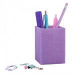 Apli Cubilete de Silicona Portalapices Glitter Collection - Tacto Suave - Resistente y Flexible - Facil de Limpiar - Versatil para Lapices y Cosmeticos - Color Lila Purpurina - immagine 3
