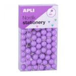 Apli Chinchetas Redondas - 8 Cajas de 100 Unidades - Cabeza de Plastico - Punta Metalica - Ideales para Mapas, Corcho, Manualidades - Colores Surtidos - immagine 4