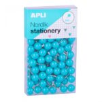 Apli Chinchetas Redondas - 8 Cajas de 100 Unidades - Cabeza de Plastico - Punta Metalica - Ideales para Mapas, Corcho, Manualidades - Colores Surtidos - immagine 5