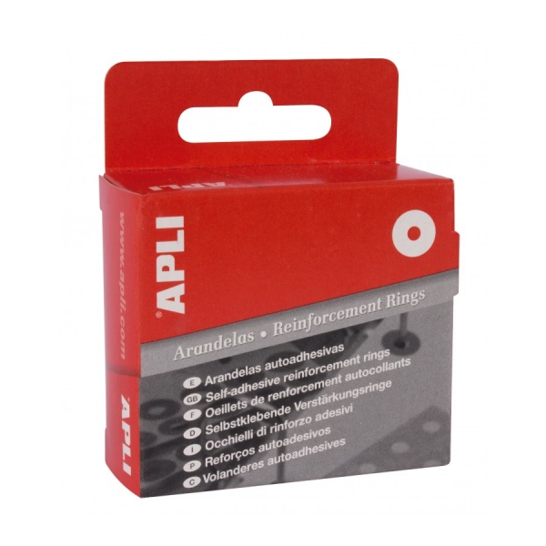 Apli Caja de 500 Arandelas de Refuerzo Ø13mm - Ideal para Escuela Apli Caja de 500 Arandelas de Refuerzo Ø13mm - Ideal para Escuela