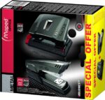 Maped Pack de Grapadora Metalica A3545 + Taladro Metalico A6203 - Grapa hasta 25 Hojas a la Vez - Admite Grapas 24/6 y 26/6 - Perfora hasta 25 Hojas - Color Gris Oscuro