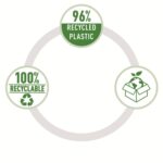 Petrus 210 Recycle Grapadora de Sobremesa - Grapa hasta 25 Hojas - 96% de Plastico Reciclado - Grapado Abierto, Cerrado y Clavado - Incluye 200 grapas Petrus 22/6 - Color Rojo - immagine 3