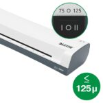 Leitz iLAM Home A3 Plastificadora - Hasta Tamaño A3 - Velocidad 300mm/min - Calentamiento en 3 Minutos - Grueso Bolsa 75 y 125mic - Incluye Paquete de 5 Bolsas de Plastificacion  A4 - Color Blanco/Gris - immagine 3