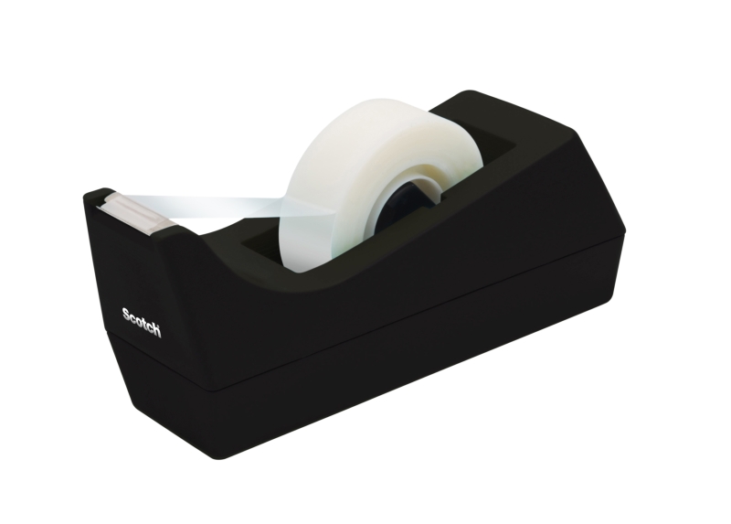 Scotch Dispensador de Cinta Adhesiva - Base Antideslizante - Plastico 100% Reciclado - Cinta No Incluida - Color Negro