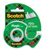 Scotch Magic Cinta Adhesiva Invisible - Incluye Dispensador - 19mm x 15m - Color Transparente
