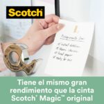 Scotch Magic Cinta Adhesiva - 66% Adhesivo Vegetal - 19mm x 20m - Incluye Dispensador - Color Blanco - immagine 3