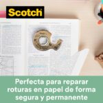 Scotch Magic Cinta Adhesiva - 66% Adhesivo Vegetal - 19mm x 20m - Incluye Dispensador - Color Blanco - immagine 4