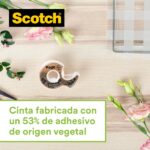 Scotch Pack de 2 Dispensadores Metalicos + 4 Cintas Adhesivas Scotch Magic - Para Rollos de hasta 19mm x 13.9m - 66% Adhesivo Vegetal - immagine 2