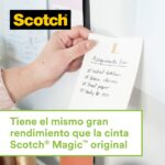 Scotch Pack de 2 Dispensadores Metalicos + 4 Cintas Adhesivas Scotch Magic - Para Rollos de hasta 19mm x 13.9m - 66% Adhesivo Vegetal - immagine 3