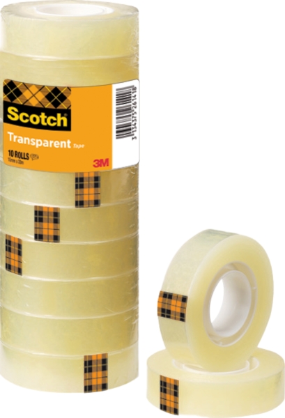 Scotch Pack de 10 Cintas Adhesivas 15mm x 33m - Color Transparente Scotch Pack de 10 Cintas Adhesivas 15mm x 33m - Color Transparente