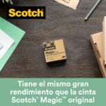 Scotch Magic Pack de 14 Cintas Adhesivas - 66% Adhesivo Vegetal - 19mm x 33m - Promocion Dispensador Gratis - Color Negro - immagine 3
