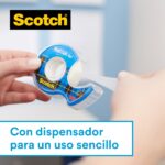 Scotch Cinta Adhesiva para Paredes - 19mm x 16.5m - Incluye Dispensador - Color Transparente - immagine 3