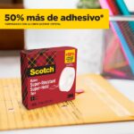 Scotch Super-Hold Cinta Adhesiva - Extrafuerte - 19mm x 25.4m - Color Transparente - immagine 3
