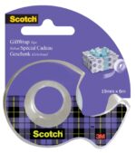 Scotch Giftwrap Cinta Adhesiva Satinada 19mm x 6m - Especial para Envolver Regalos - Incluye Dispensador - Color Transparente