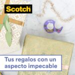 Scotch Giftwrap Cinta Adhesiva Satinada 19mm x 6m - Especial para Envolver Regalos - Incluye Dispensador - Color Transparente - immagine 2