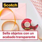 Scotch Crystal Pack de 3 Cintas Adhesivas - 19mm x 25m - Supertransparente - Incluye Dispensador - Color Transparente - immagine 3