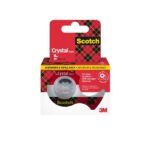 Scotch Crystal Pack de 3 Cintas Adhesivas - 19mm x 7.5m - Incluye Dispensador - Color Transparente