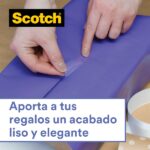 Scotch Giftwrap Cinta Adhesiva Satinada - Recambio - 19mm x 25m - Especial para Envolver Regalos - Color Blanco - immagine 3