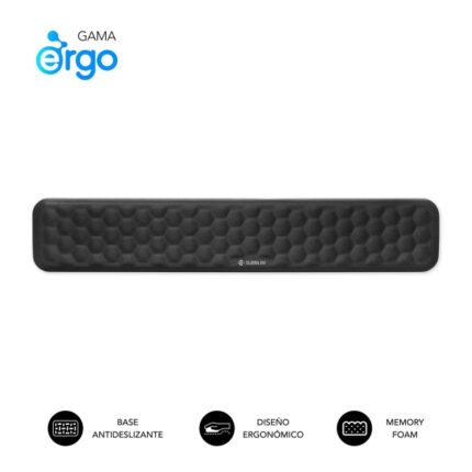 Subblim Ergo Airpadding Reposamuñecas para Teclado - Espuma Viscoelastica 65D - Tejido AirMesh Transpirable - Base Antideslizante - Color Negro