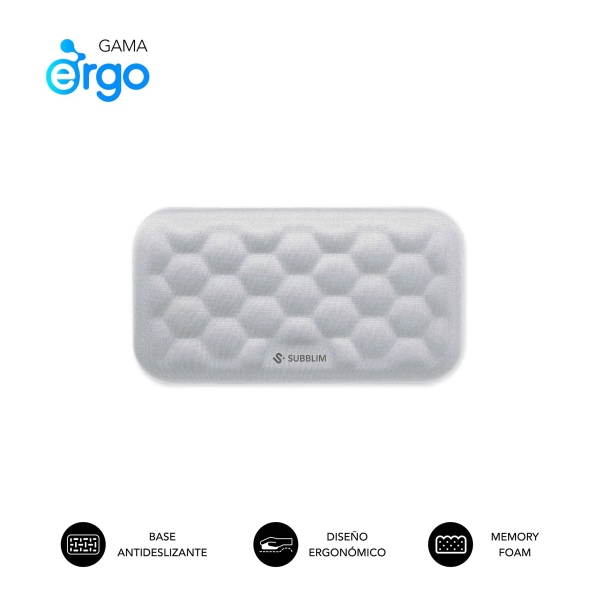 Subblim Ergo Airpadding Reposamuñecas para Raton - Espuma Viscoelastica 65D - Tejido AirMesh Transpirable - Base Antideslizante - Color Plata Subblim Ergo Airpadding Reposamuñecas para Raton - Espuma Viscoelastica 65D - Tejido AirMesh Transpirable - Base Antideslizante - Color Plata