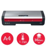GBC 250 Home Office A4 Plastificadora - Calentamiento en 1 Minuto - Desde Documentos de Identidad hasta Documentos A4 - Compatible con Bolsas de 75 a 125 micras - Color Negro/Plata - immagine 2