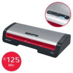 GBC 250 Home Office A4 Plastificadora - Calentamiento en 1 Minuto - Desde Documentos de Identidad hasta Documentos A4 - Compatible con Bolsas de 75 a 125 micras - Color Negro/Plata - immagine 3