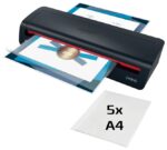 GBC 240HS Home Office A3 Plastificadora - Calentamiento en 2 Minutos - Desde Documentos de Identidad hasta Documentos A3 - Compatible con Bolsas de 75 a 125 micras - Color Negro /Rojo