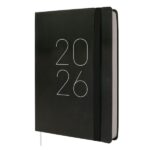 Finocam Flexi Lisa Agenda - Anual 2026 - Tapa Blanda - Formato FA5 - 151x23x214mm - 1 Dia por Pagina - Color Negro