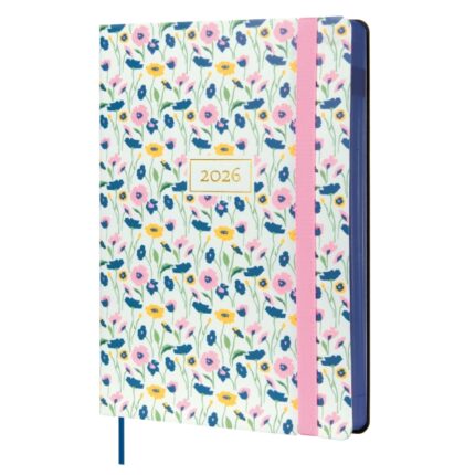 Finocam Flexi Joy Agenda en Catalan - Anual 2026 - Tapa Blanda - Formato FA5 - 151x23x214mm - 1 Dia por Pagina - Tematica de Flores