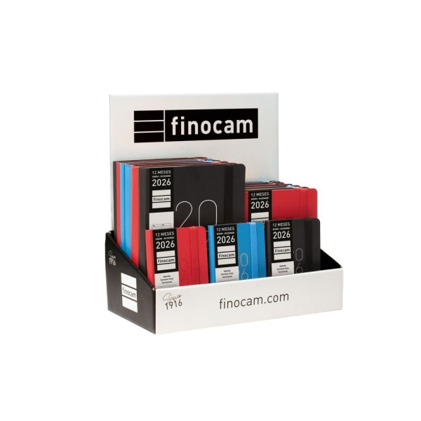 Finocam Flexi Lisa Expositor con 15 Agendas Surtidas en Catalan - Anual 2026 - Tapa Blanda - Color Surtidos Finocam Flexi Lisa Expositor con 15 Agendas Surtidas en Catalan - Anual 2026 - Tapa Blanda - Color Surtidos