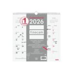 Finocam Chic Calendario de Pared - Anual 2026 - 300x5x310mm - Espacio para Escribir - Color Blanco