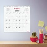 Finocam Chic Calendario de Pared - Anual 2026 - 300x5x310mm - Espacio para Escribir - Color Blanco - immagine 2