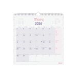 Finocam Chic Calendario de Pared en Catalan - Anual 2026 - 300x5x310mm - Espacio para Escribir - Color Morado - immagine 3