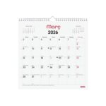 Finocam Chic Calendario de Pared en Catalan - Anual 2026 - 300x5x310mm - Espacio para Escribir - Color Blanco - immagine 3