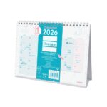 Finocam Chic Calendario de Sobremesa en Catalan - Anual 2026 - 210x70x155mm - Espacio para Escribir - Color Turquesa