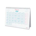 Finocam Chic Calendario de Sobremesa en Catalan - Anual 2026 - 210x70x155mm - Espacio para Escribir - Color Turquesa - immagine 3
