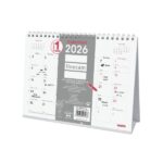 Finocam Chic Calendario de Sobremesa en Catalan - Anual 2026 - 210x70x155mm - Espacio para Escribir - Color Blanco