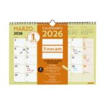 Finocam Grafik Calendario de Pared - Anual 2026 - 297x10x212mm - Espacio para Escribir - Color Surtidos