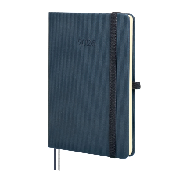 Finocam Minimal Textura Agenda en Catalan - Anual 2026 - Tapa Dura - Cierre con Goma Elastica - Formato M4 - 124x16x174mm - Semana Vista Horizontal - Color Azul Finocam Minimal Textura Agenda en Catalan - Anual 2026 - Tapa Dura - Cierre con Goma Elastica - Formato M4 - 124x16x174mm - Semana Vista Horizontal - Color Azul