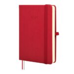 Finocam Minimal Textura Agenda - Anual 2026 - Tapa Dura - Cierre con Goma Elastica - Formato M4 - 124x27x174mm - 1 Dia por Pagina - Color Rojo