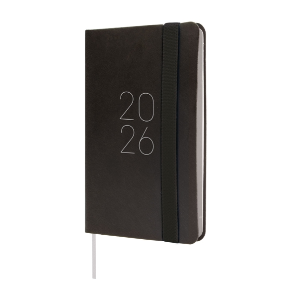 Finocam Flexi Lisa Agenda en Catalan - Anual 2026 - Tapa Blanda - Formato F2 - 85x13x130mm - Semana Vista Horizontal - Color Negro Finocam Flexi Lisa Agenda en Catalan - Anual 2026 - Tapa Blanda - Formato F2 - 85x13x130mm - Semana Vista Horizontal - Color Negro